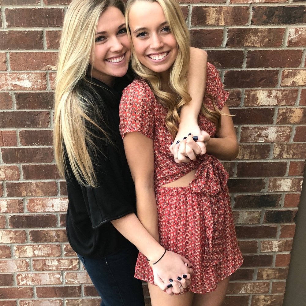 Red Tie Front Romper